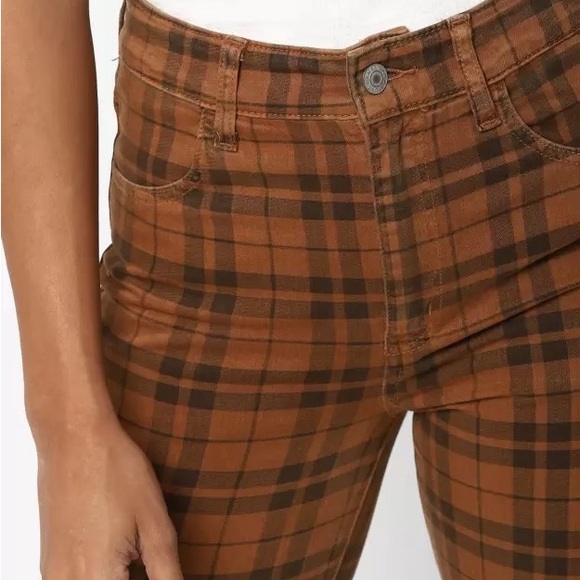 American Eagle Outfitters Orange Plaid Jeggings - Picture 3 of 11